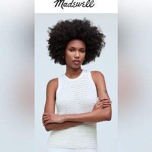 NWT Madewell Cream Knit Sweater Tank Top cream colored size medium